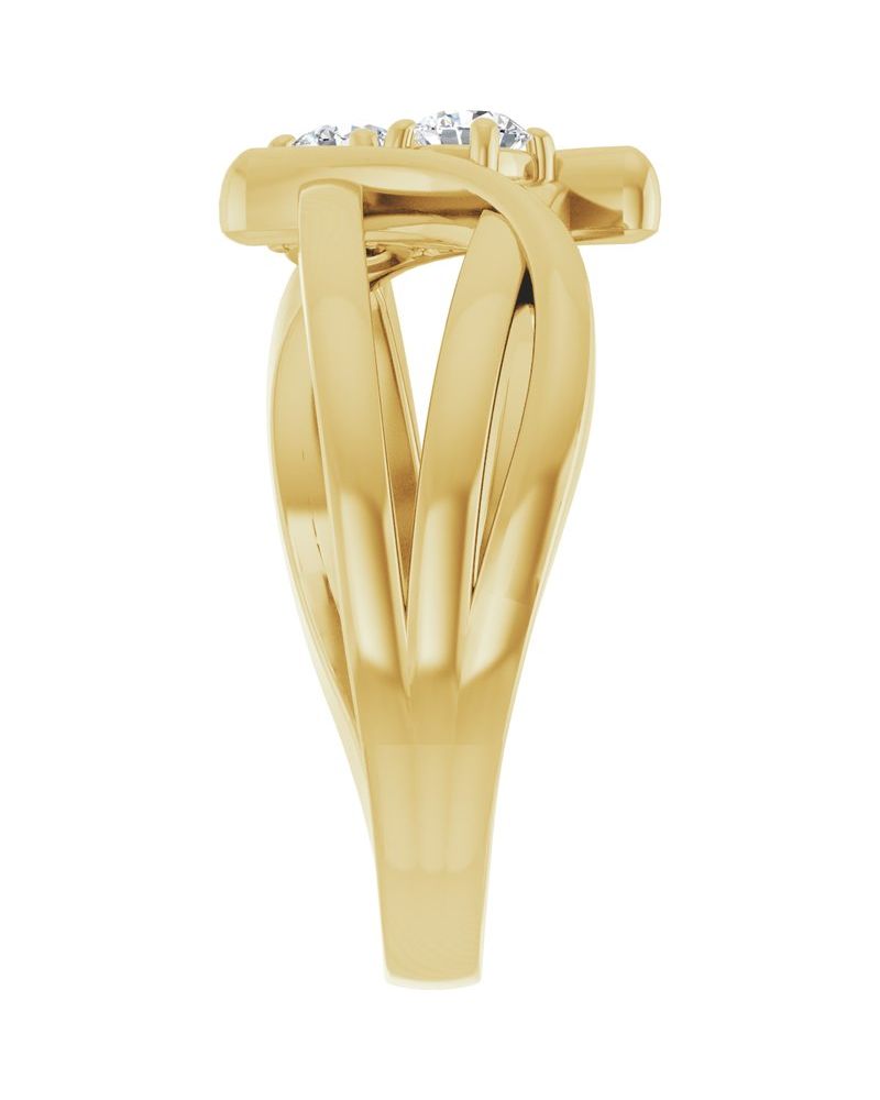 Anel Duas Pedras em Ouro 14k com Diamantes Naturais – Modelo 5