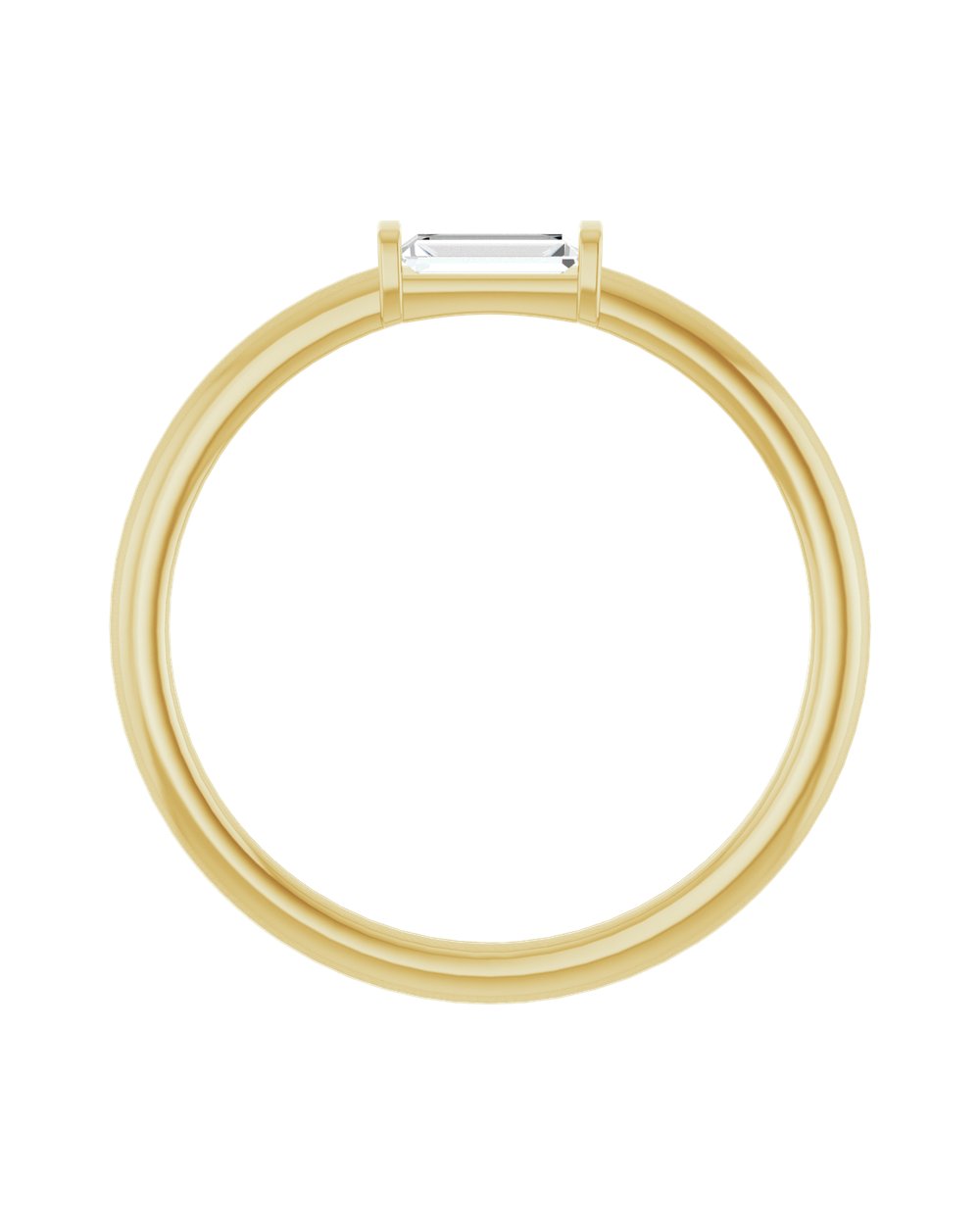 Anel Diamante Baguete em Ouro 14k – Amarelo 14k