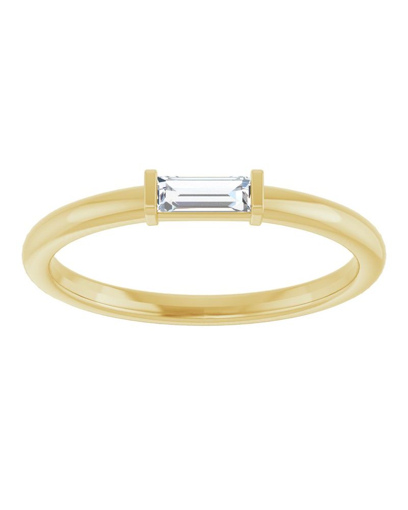 Anel Empilhável em Ouro 14k com Diamantes de Laboratório – Modelo 6