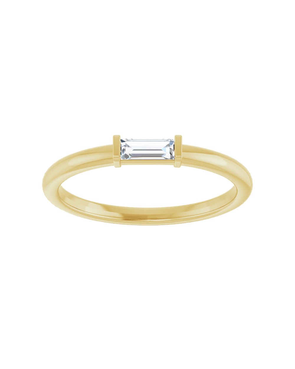 Anel Diamante Baguete em Ouro 14k – Amarelo 14k