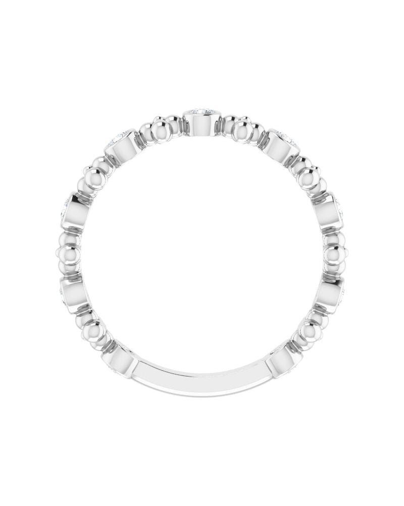 Anel Bolinhas em Ouro 14k com Diamantes Naturais – Modelo 2