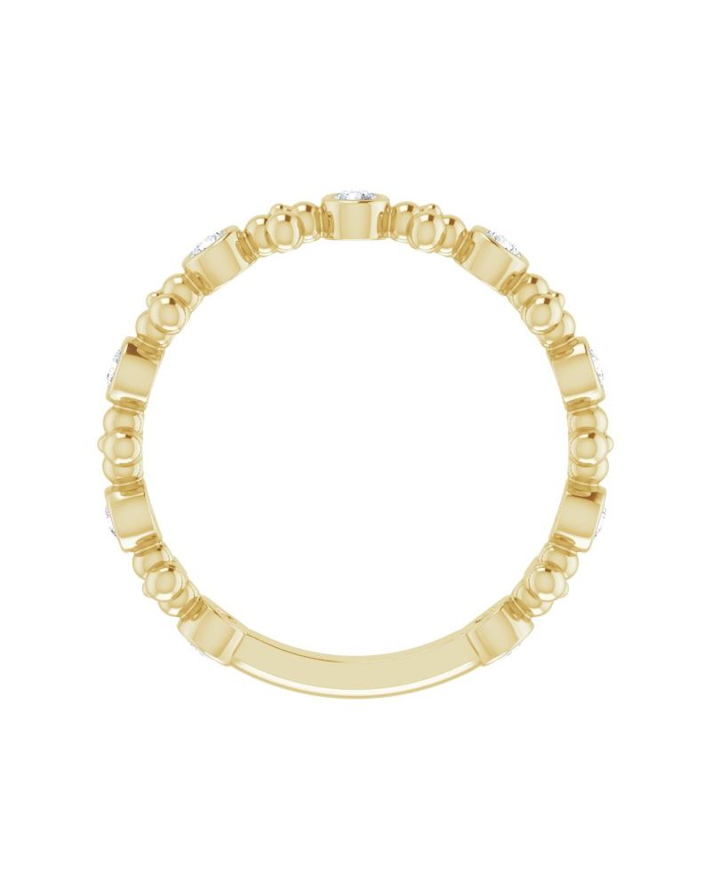 Anel Bolinhas em Ouro 14k com Diamantes Naturais – Modelo 2