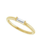 Anel Diamante Baguete em Ouro 14k – Amarelo 14k