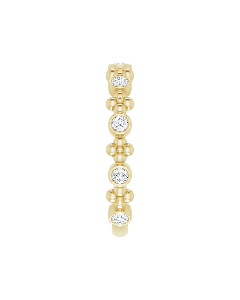 Anel Bolinhas em Ouro 14k com Diamantes Naturais – Modelo 2