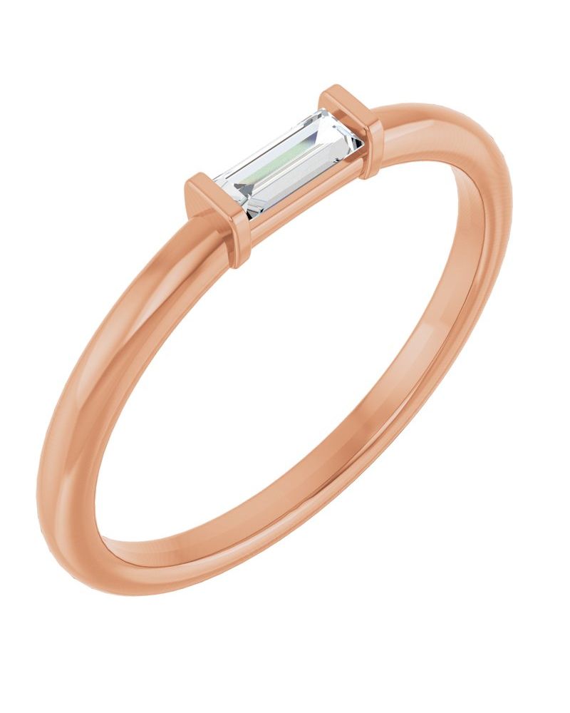 Anel Empilhável em Ouro 14k com Diamantes de Laboratório – Modelo 6