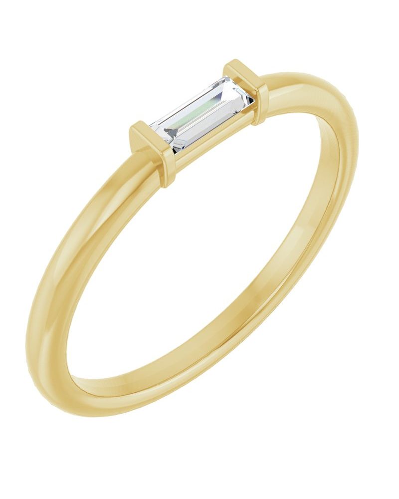 Anel Empilhável em Ouro 14k com Diamantes de Laboratório – Modelo 6