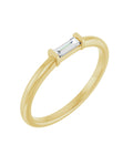 Anel Diamante Baguete em Ouro 14k – Amarelo 14k