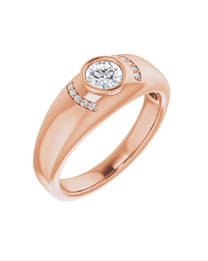 Anel Cravejado com Cravação Bezel em Ouro 14k com Diamantes Naturais – Modelo 2