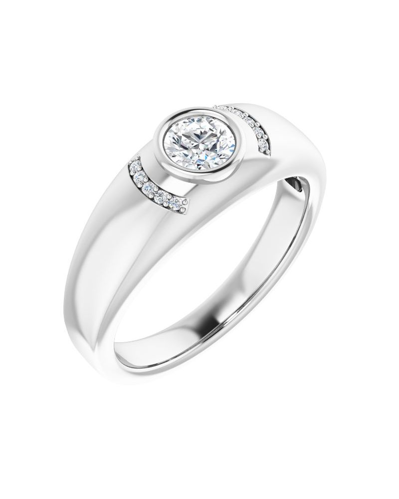 Anel Cravejado com Cravação Bezel em Ouro 14k com Diamantes Naturais – Modelo 2