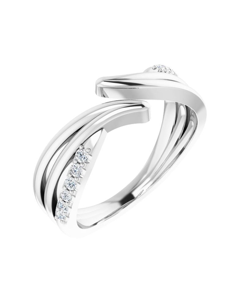 Anel Bypass em Ouro 14k com Diamantes Naturais – Modelo 6