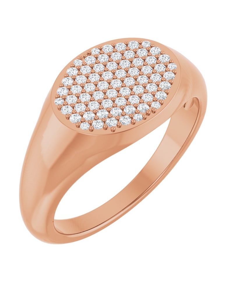 Anel Cluster Chevalier Pavê em Ouro 14k com Diamantes Naturais