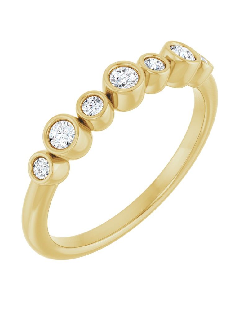 Anel com Cravação Bezel em Ouro 14k com Diamantes Naturais – Modelo 5
