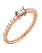 Anel Cravejado Empilhável em Ouro 14k com Diamantes Naturais – Modelo 25