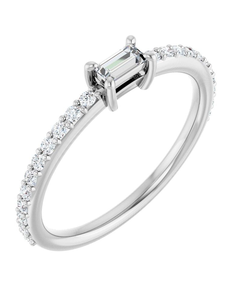 Anel Cravejado Empilhável em Ouro 14k com Diamantes Naturais – Modelo 25