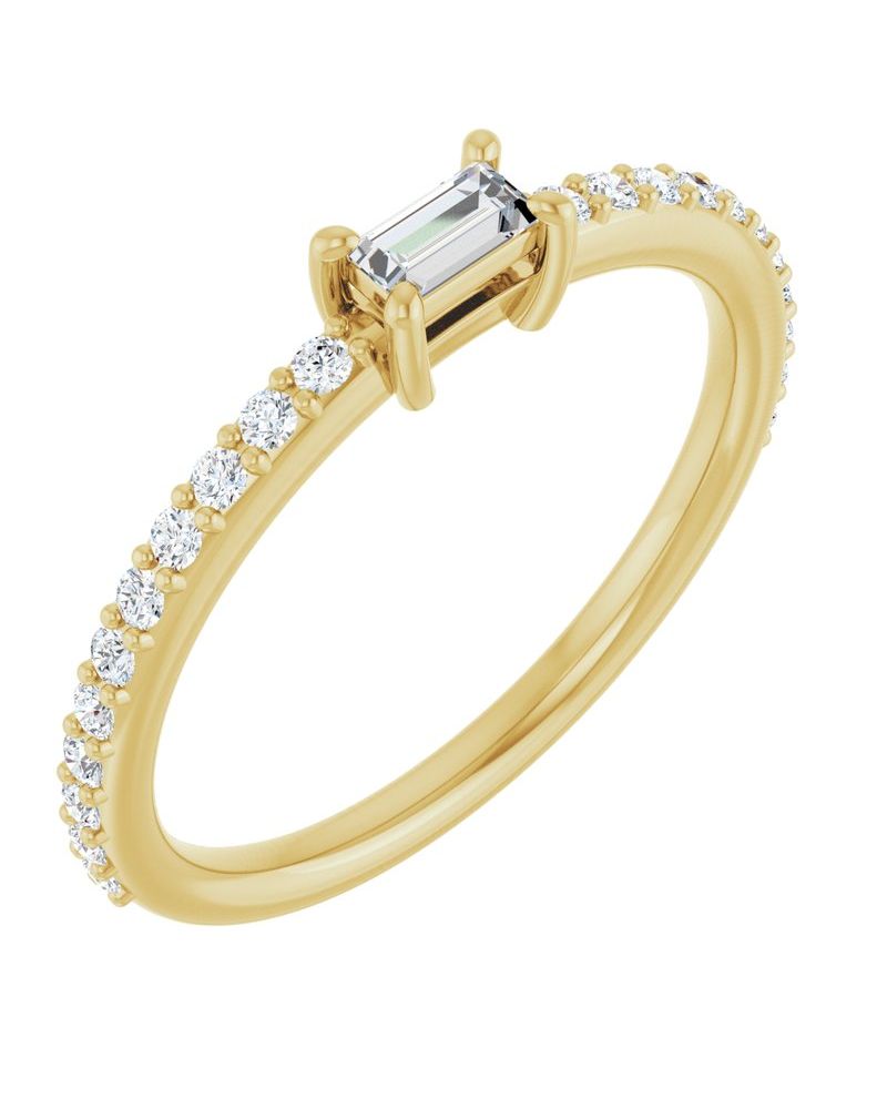 Anel Cravejado Empilhável em Ouro 14k com Diamantes Naturais – Modelo 25