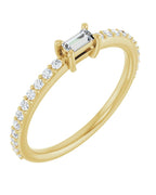 Anel Cravejado Empilhável em Ouro 14k com Diamantes Naturais – Modelo 25