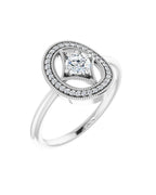Anel Halo em Ouro 14k com Diamantes Naturais