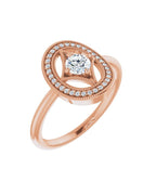 Anel Halo em Ouro 14k com Diamantes Naturais