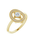 Anel Halo em Ouro 14k com Diamantes Naturais