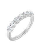 Anel Sete Diamantes Naturais em Ouro 14k – Branco 14k