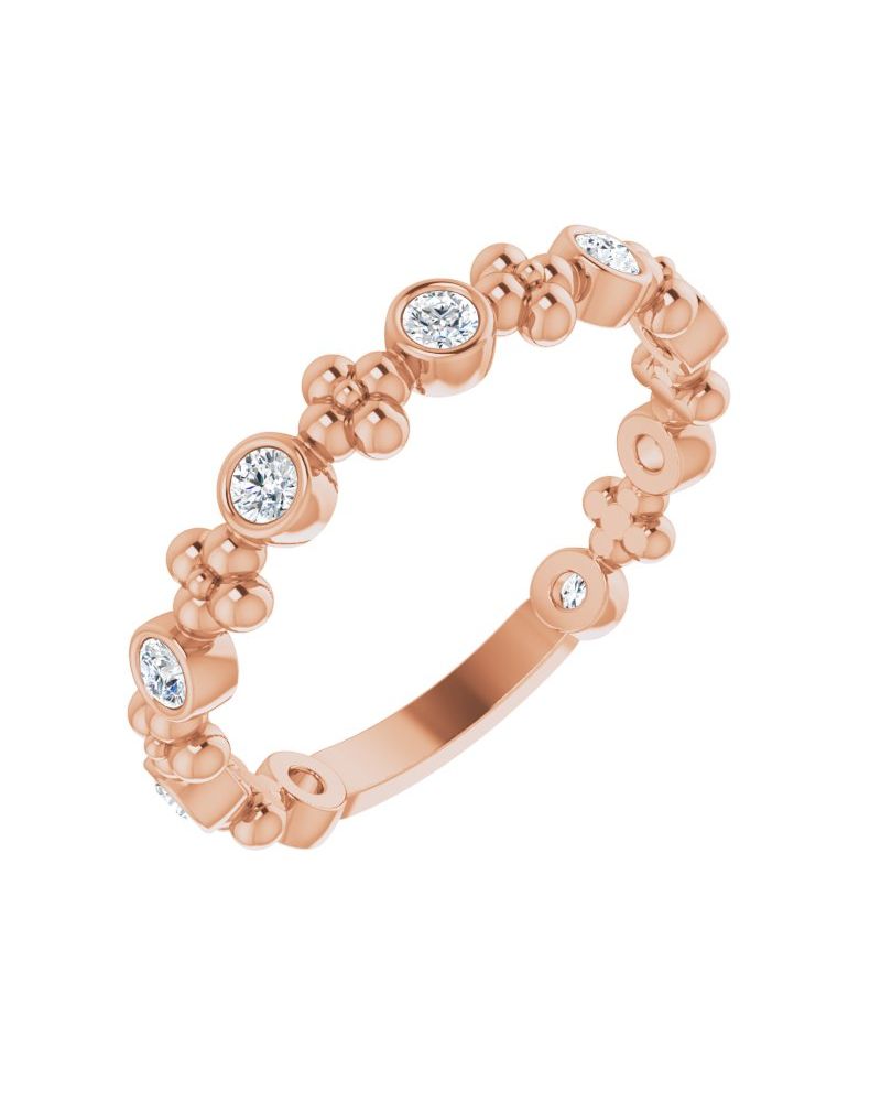 Anel Bolinhas em Ouro 14k com Diamantes Naturais – Modelo 2