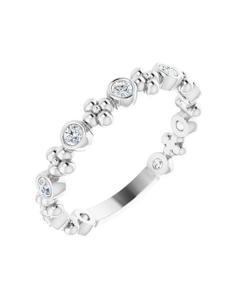 Anel Bolinhas em Ouro 14k com Diamantes Naturais – Modelo 2