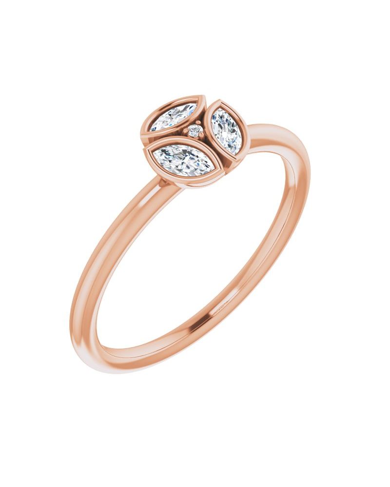 Anel Cluster em Ouro 14k com Diamantes Naturais – Modelo 3
