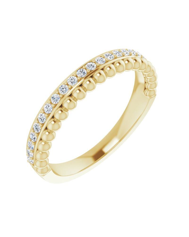 Anel Bolinhas em Ouro 14k com Diamantes Naturais – Modelo 3