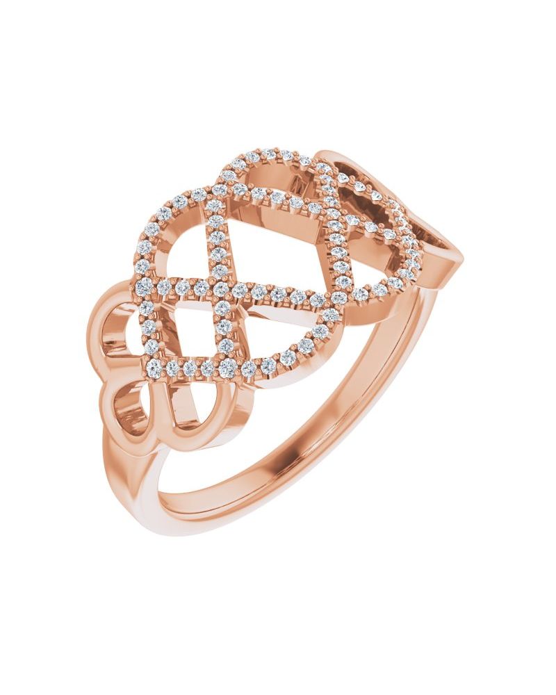 Anel Trançado em Ouro 14k com Diamantes Naturais
