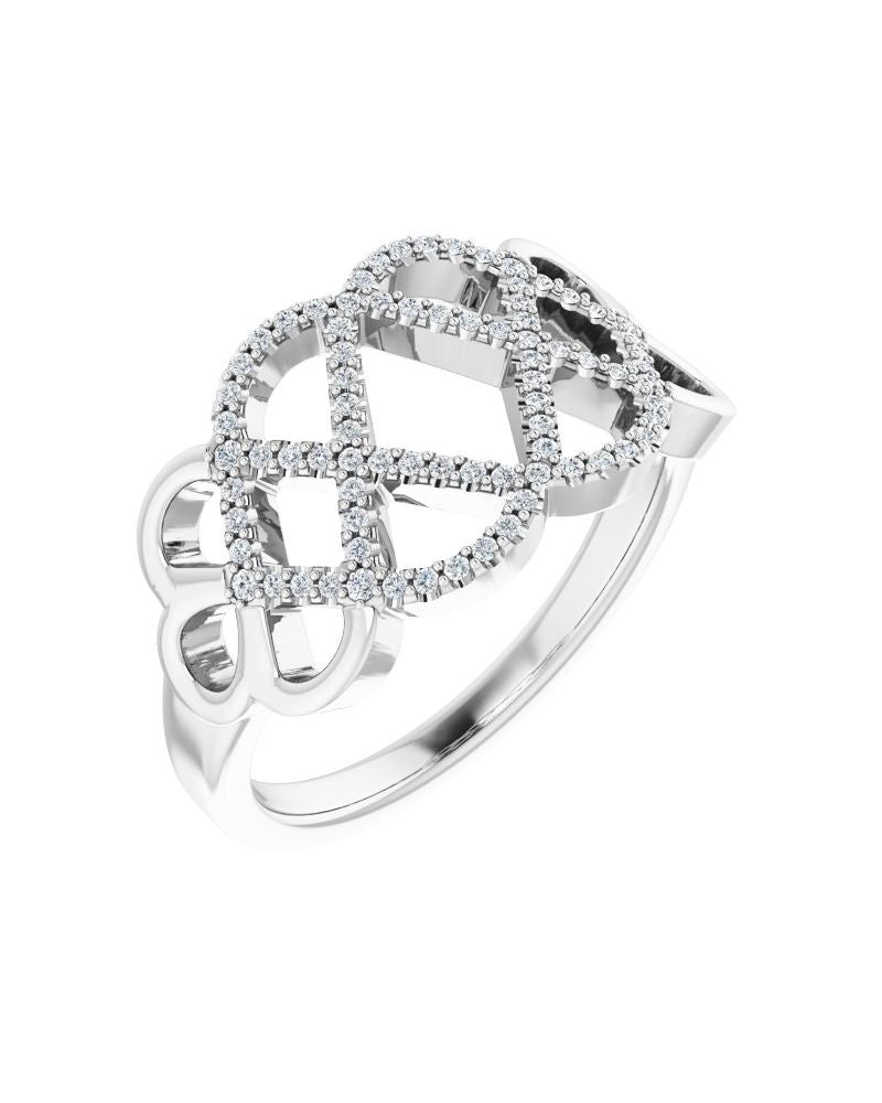 Anel Trançado em Ouro 14k com Diamantes Naturais