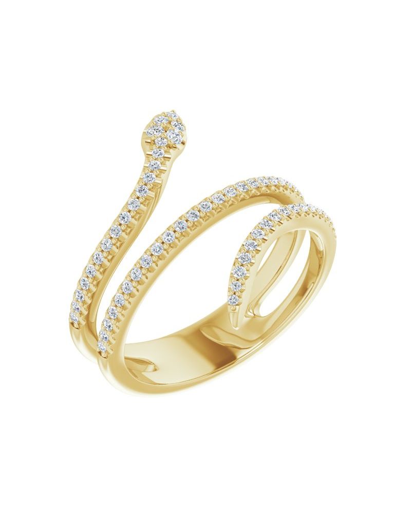Anel Cobra em Ouro 14k com Diamantes Naturais