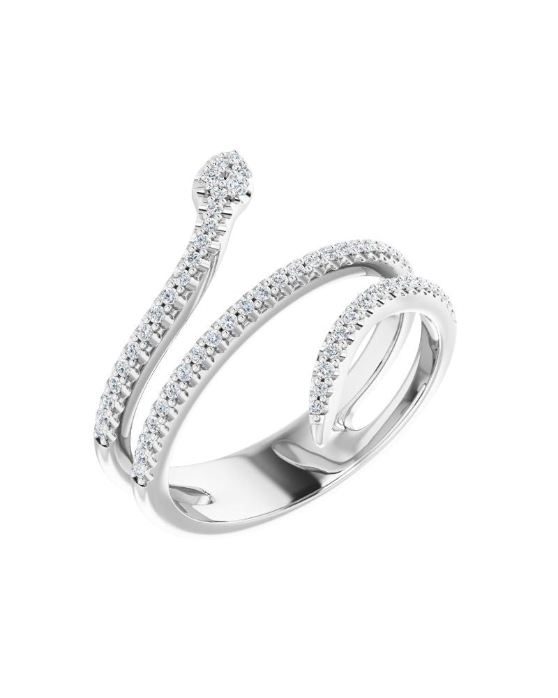 Anel Cobra em Ouro 14k com Diamantes Naturais