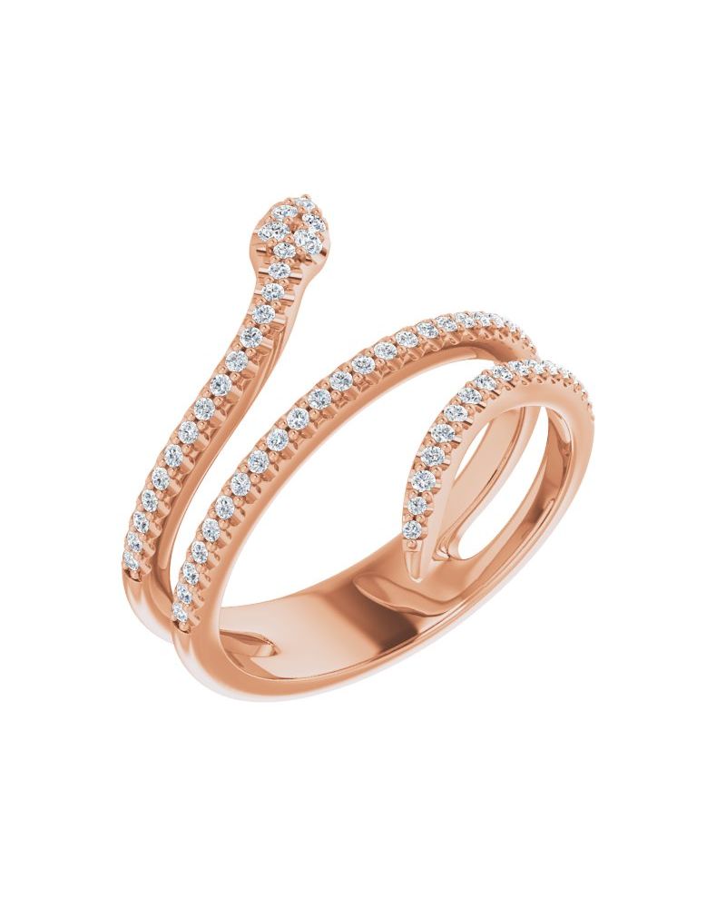 Anel Cobra em Ouro 14k com Diamantes Naturais