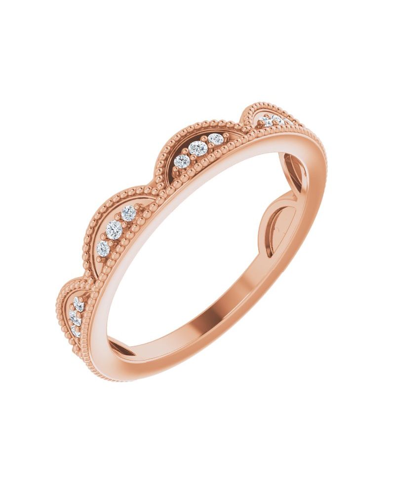 Anel Coroa Cravejado Empilhável em Ouro 14k com Diamantes Naturais – Modelo 2