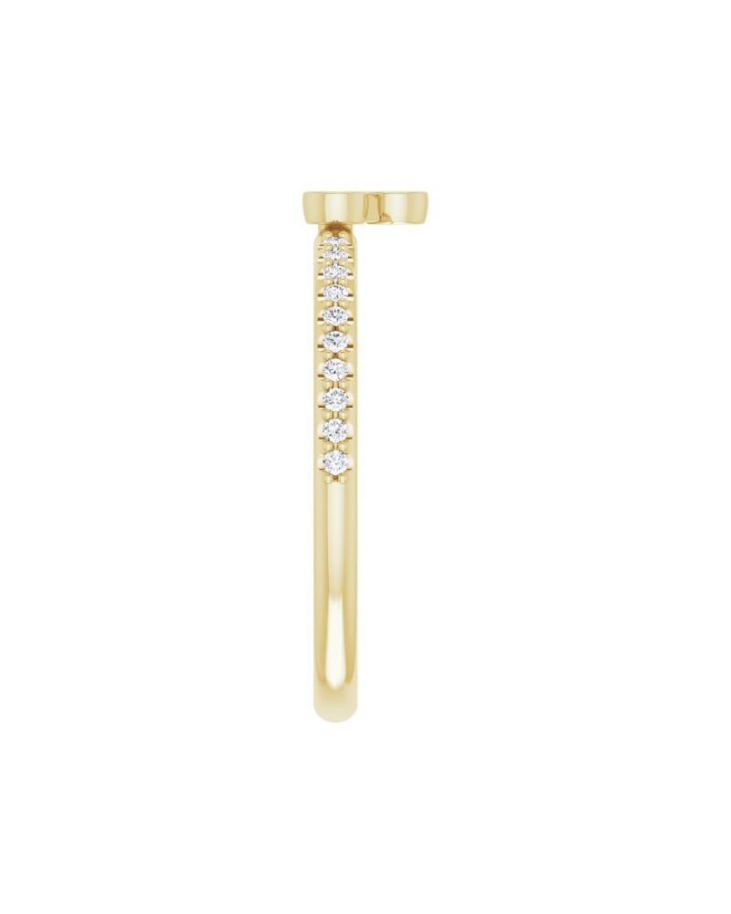 Anel Assimétrico Empilhável em Ouro 14k com Diamantes Naturais – Modelo 2