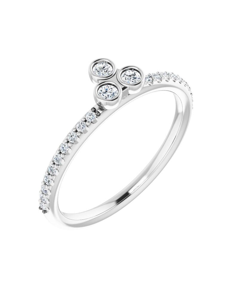 Anel Assimétrico Empilhável em Ouro 14k com Diamantes Naturais – Modelo 2