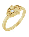 Anel Hamsá em Ouro 14k com Diamantes Naturais