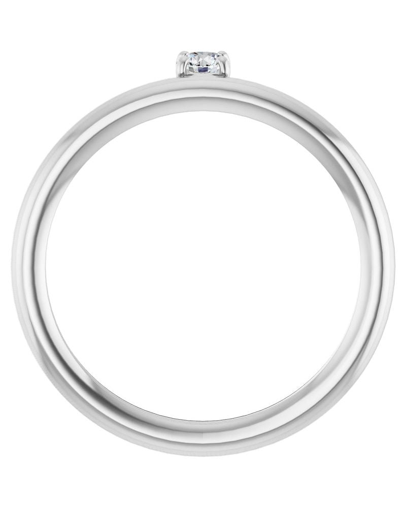 Anel Assimétrico Empilhável em Ouro 14k com Diamantes de Laboratório