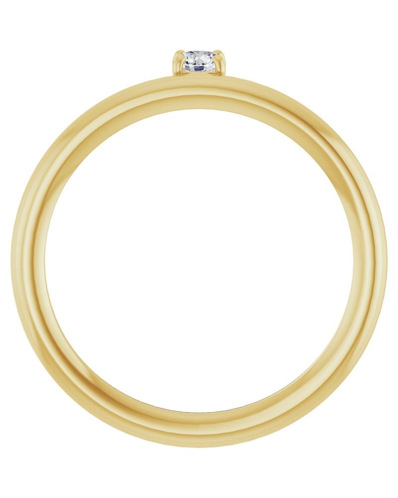 Anel Assimétrico Empilhável em Ouro 14k com Diamantes de Laboratório