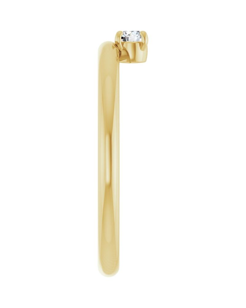 Anel Assimétrico Empilhável em Ouro 14k com Diamantes de Laboratório