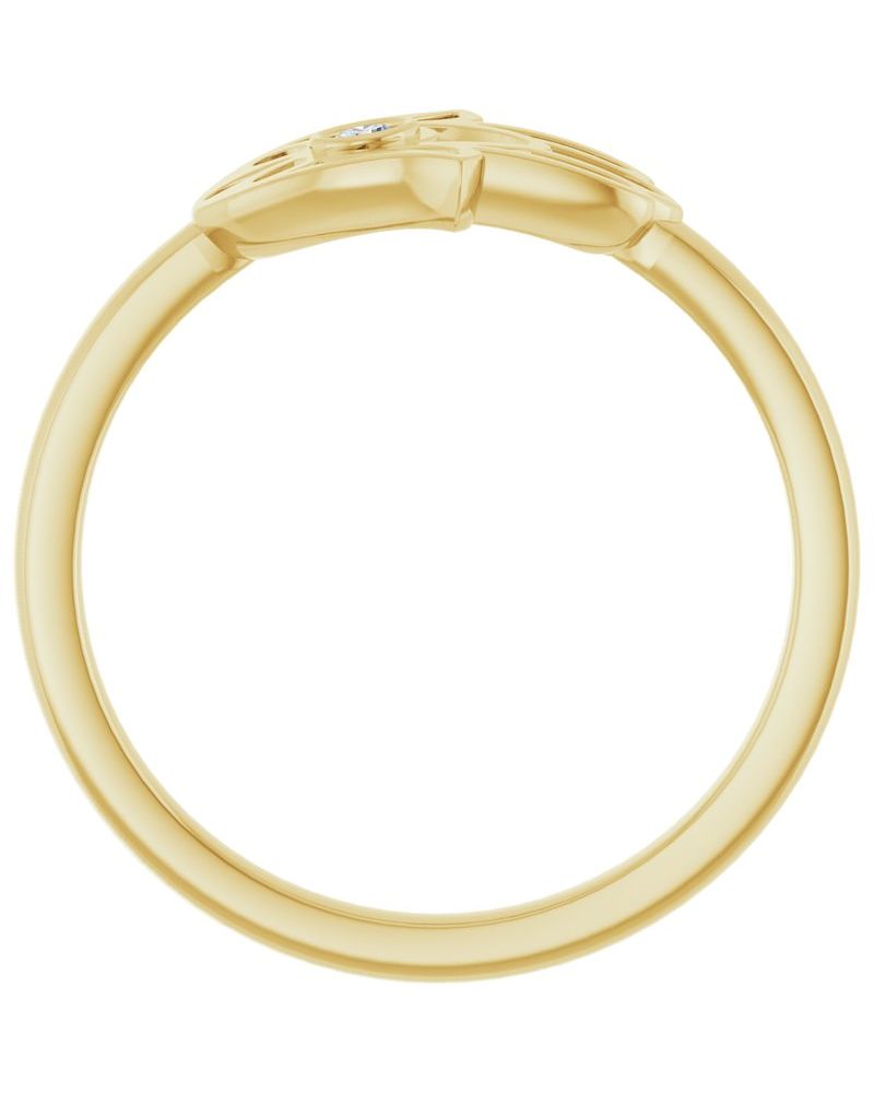 Anel Hamsá em Ouro 14k com Diamantes Naturais