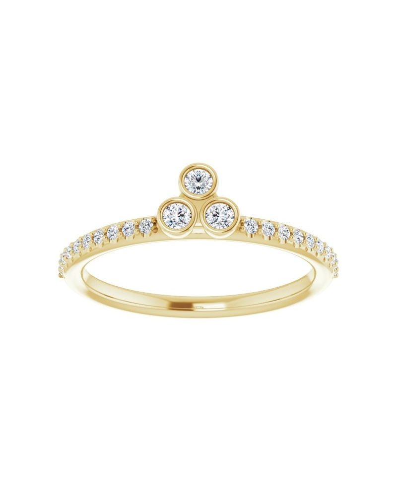Anel Assimétrico Empilhável em Ouro 14k com Diamantes Naturais – Modelo 2