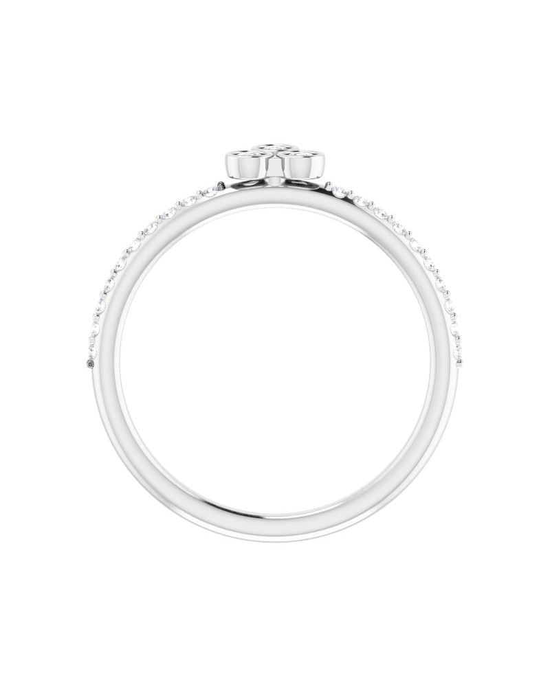 Anel Assimétrico Empilhável em Ouro 14k com Diamantes Naturais – Modelo 2