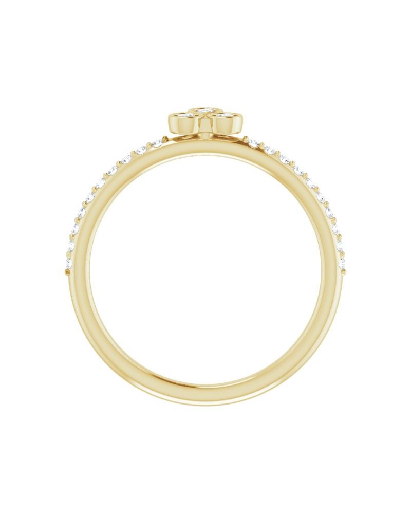 Anel Assimétrico Empilhável em Ouro 14k com Diamantes Naturais – Modelo 2