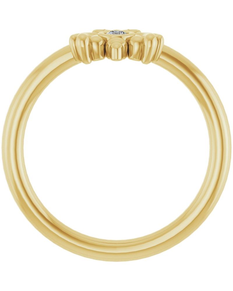 Anel Abelha Infantil em Ouro 14k com Diamantes Naturais