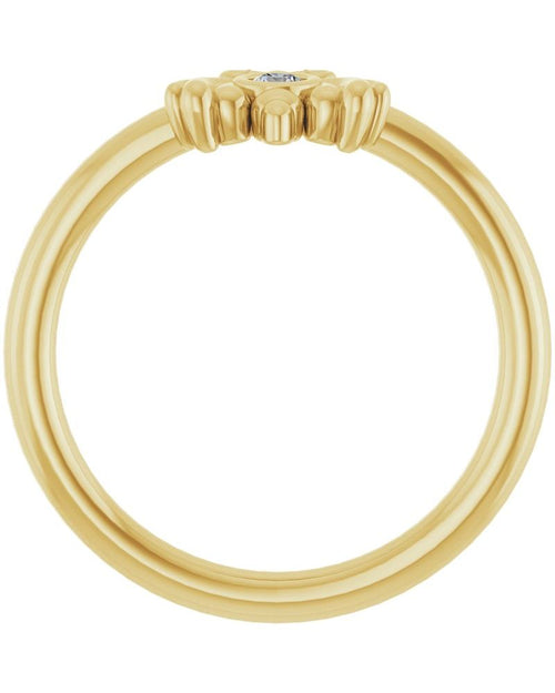 Anel Abelha Infantil em Ouro 14k com Diamantes Naturais
