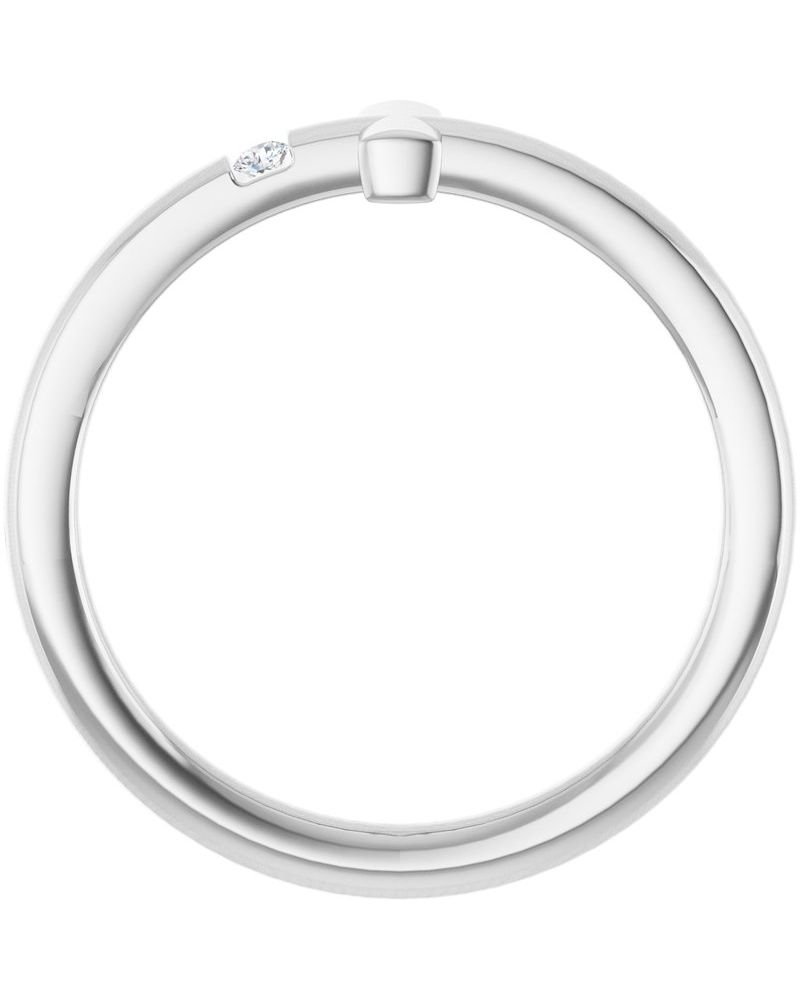 Anel Cruz Horizontal Infantil em Ouro 14k com Diamantes Naturais
