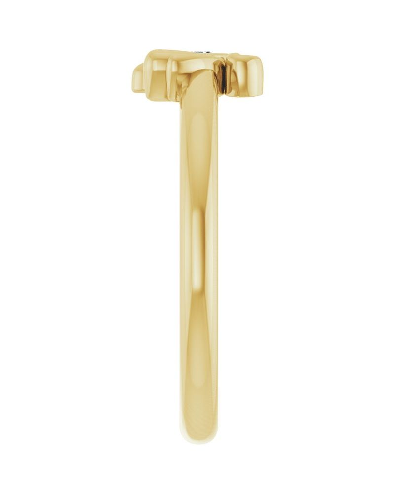 Anel Abelha Infantil em Ouro 14k com Diamantes Naturais