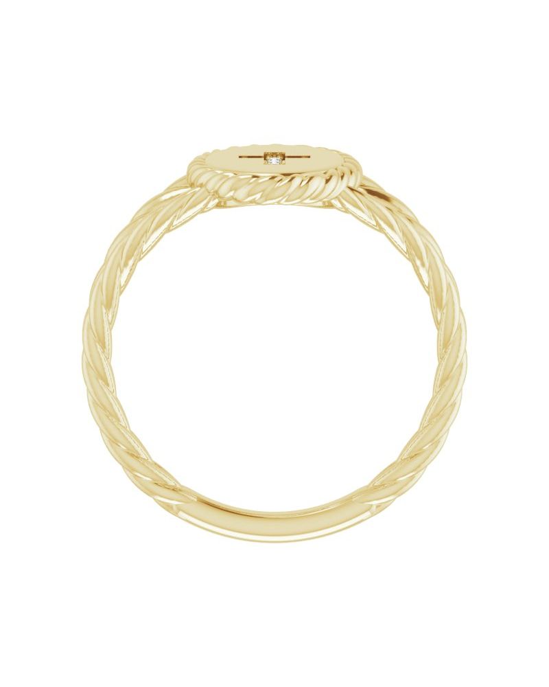 Anel Cruz em Ouro 14k com Diamantes Naturais – Modelo 2