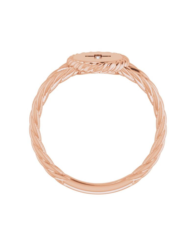 Anel Cruz em Ouro 14k com Diamantes Naturais – Modelo 2